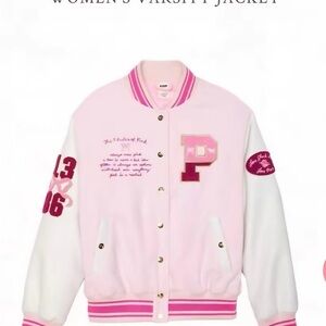 Victoria Secret and LSF Collab Pink Varsity Jacket